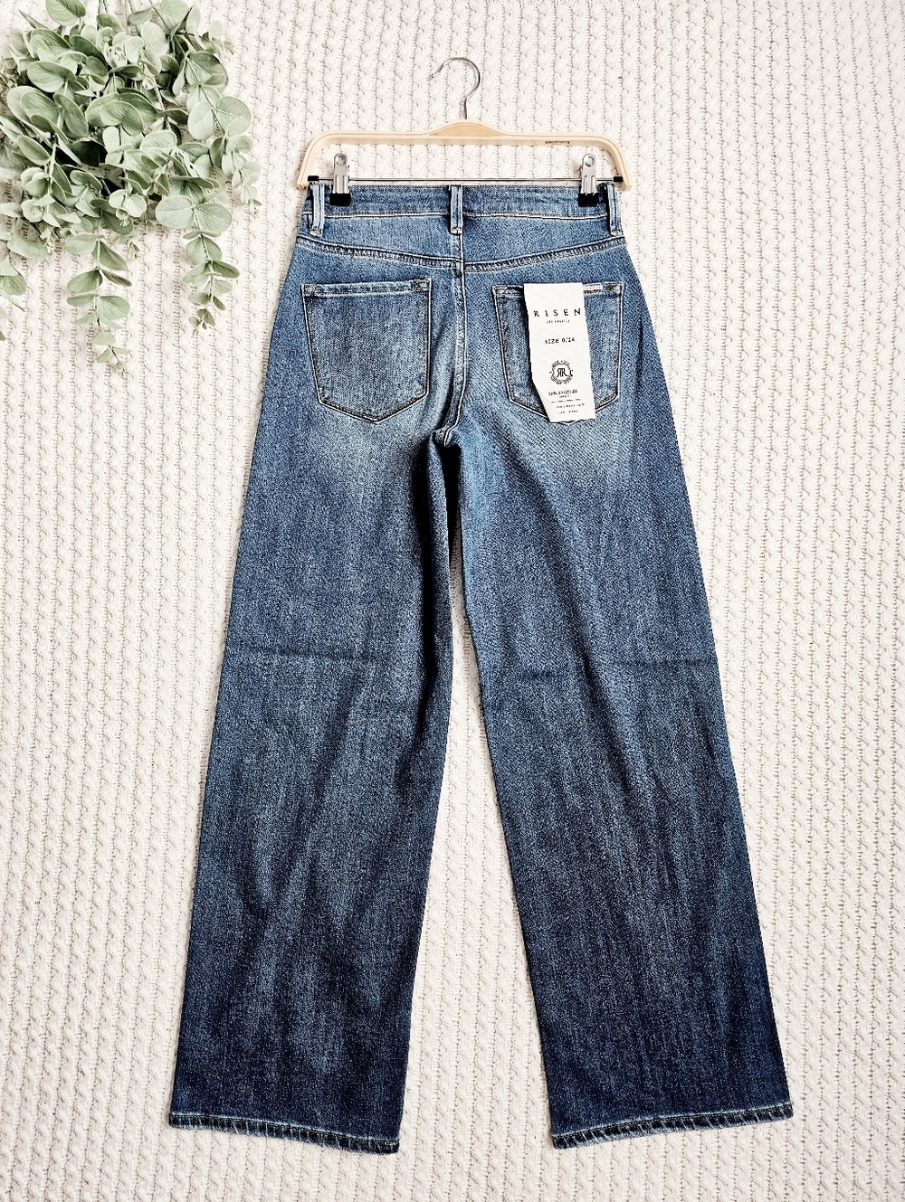RISEN High Rise Medium Wash Slouchy Baggy Jeans Wide Leg Relaxed Various NEW - Picture 11 of 17